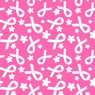 Göğüs kanseri ayı, ambalaj kağıdı, tıbbi aksesuar ve ilaç tekstili için kusursuz pembe kurdele günü deseni. Yüksek kalite fotoğraf