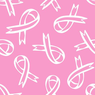 Göğüs kanseri ayı, ambalaj kağıdı, tıbbi aksesuar ve ilaç tekstili için kusursuz pembe kurdele günü deseni. Yüksek kalite fotoğraf