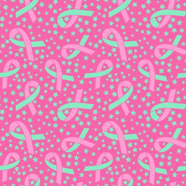 Göğüs kanseri ayı, ambalaj kağıdı, tıbbi aksesuar ve ilaç tekstili için kusursuz pembe kurdele günü deseni. Yüksek kalite fotoğraf