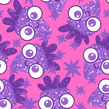 Summer fruits seamless strawberries pattern for wrapping paper and fabrics and linens and kids clothes print and spring party accessories. High quality illustration