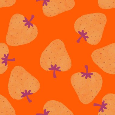 Summer fruits seamless strawberries pattern for wrapping paper and fabrics and linens and kids clothes print and spring party accessories. High quality illustration