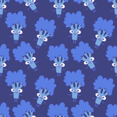 Cartoon food seamless broccoli pattern for wrapping paper and fabrics and linens and kids clothes print and summer accessories and kitchen textiles . High quality photo
