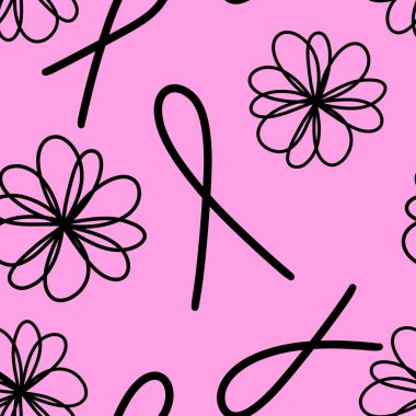 Göğüs kanseri ayı, ambalaj kağıdı, tıbbi aksesuar ve ilaç tekstili için kusursuz pembe kurdele günü deseni. Yüksek kalite fotoğraf