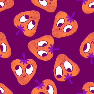 Summer fruits seamless strawberries pattern for wrapping paper and fabrics and linens and kids clothes print and spring party accessories. High quality illustration