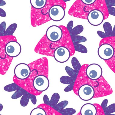 Summer fruits seamless strawberries pattern for wrapping paper and fabrics and linens and kids clothes print and spring party accessories. High quality illustration