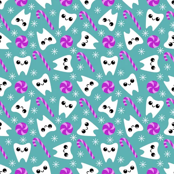 Kağıt, kumaş, çarşaf, çocuk giysisi baskısı, doktor aksesuarları ve eczane ambalajları için tıbbî ve kusursuz diş deseni. Yüksek kalite fotoğraf