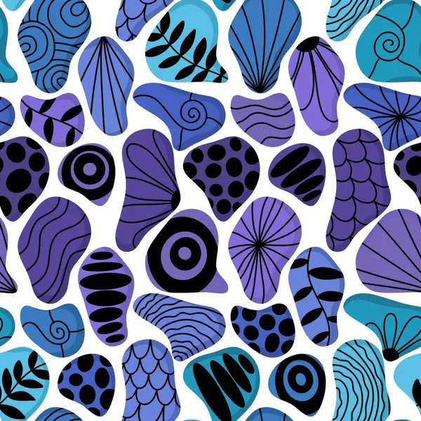 Yaz denizi çakıl taşları kağıt, kumaş, çarşaf, çocuk giysileri, plaj partisi aksesuarları ve moda tekstili için kusursuz okyanus taşları deseni. Yüksek kalite fotoğraf