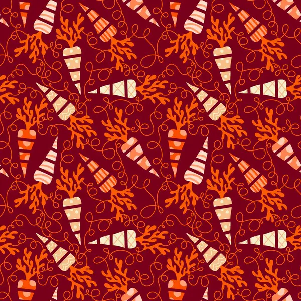 Kağıt, kumaş, çarşaf ve çocuk giysisi baskısı ve mutfak tekstili için yaz sebzesiz havuç deseni. Yüksek kalite fotoğraf