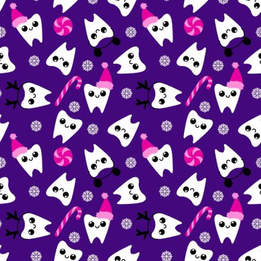 Kağıt, kumaş, çarşaf, çocuk giysisi baskısı, doktor aksesuarları ve eczane ambalajları için tıbbî ve kusursuz diş deseni. Yüksek kalite fotoğraf