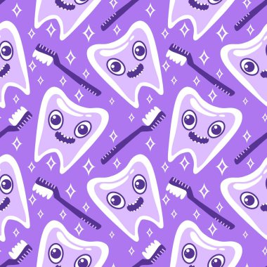 Kağıt, kumaş, çarşaf, çocuk giysisi baskısı, doktor aksesuarları ve eczane ambalajları için tıbbî ve kusursuz diş deseni. Yüksek kalite fotoğraf