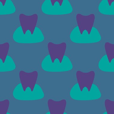 Kağıt, kumaş, çarşaf, çocuk giysisi baskısı, doktor aksesuarları ve eczane ambalajları için tıbbî ve kusursuz diş deseni. Yüksek kalite fotoğraf