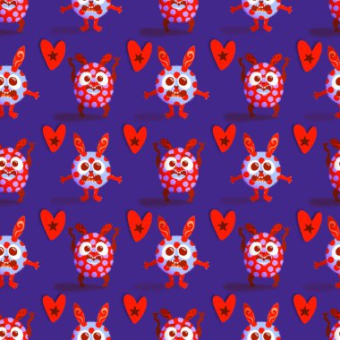 Çizgi filmlerdeki hayvanlar çocuk için kusursuz canavar desenleri giysi baskısı, kumaş, kumaş ve yaz partisi aksesuarları ve moda tekstili.