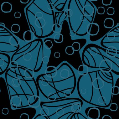 Okyanus hayvanları, ambalajsız deniz yıldızı desenli ambalajlar, kumaşlar ve çocuk giysileri baskısı ve yaz partisi aksesuarları ve mayo tekstili. Yüksek kalite fotoğraf