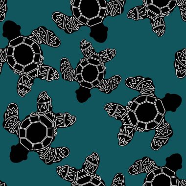 Okyanus yaz hayvanları kağıt, kumaş, çarşaf ve çocuk kıyafetleri ve plaj partisi aksesuarları için dikişsiz kaplumbağa deseni. Yüksek kalite fotoğraf