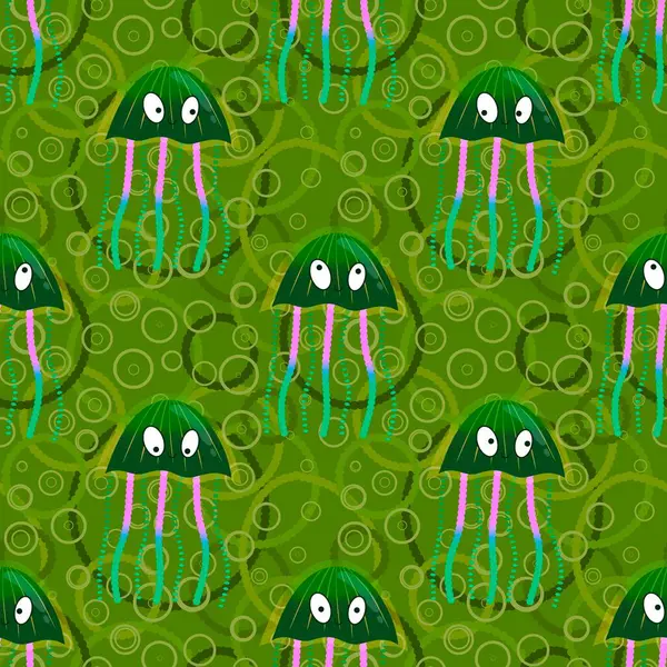 Deniz hayvanları, ambalaj kağıdı, kumaş, çarşaf ve çocuk giysisi baskısı ve yaz partisi aksesuarları için kusursuz okyanus deniz anası deseni. Yüksek kalite fotoğraf