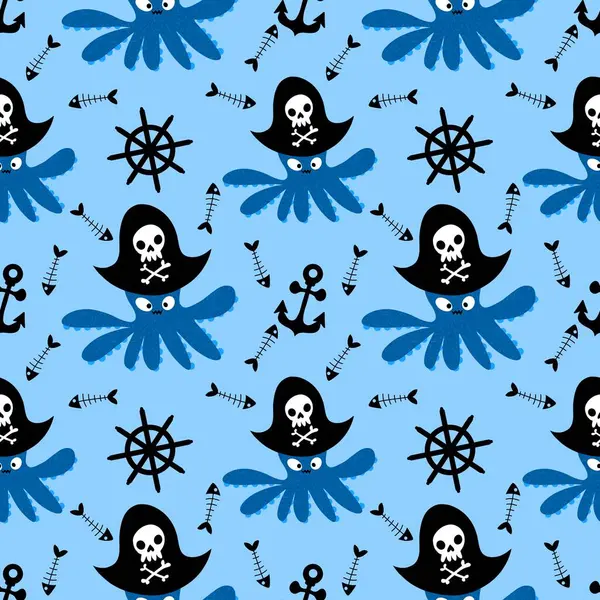 Yaz okyanusu hayvanları çocuk için kusursuz şirin ahtapot deseni kumaşlar ve moda tekstil ürünleri ve parti aksesuarları için kıyafet baskısı ve ambalaj kağıdı.