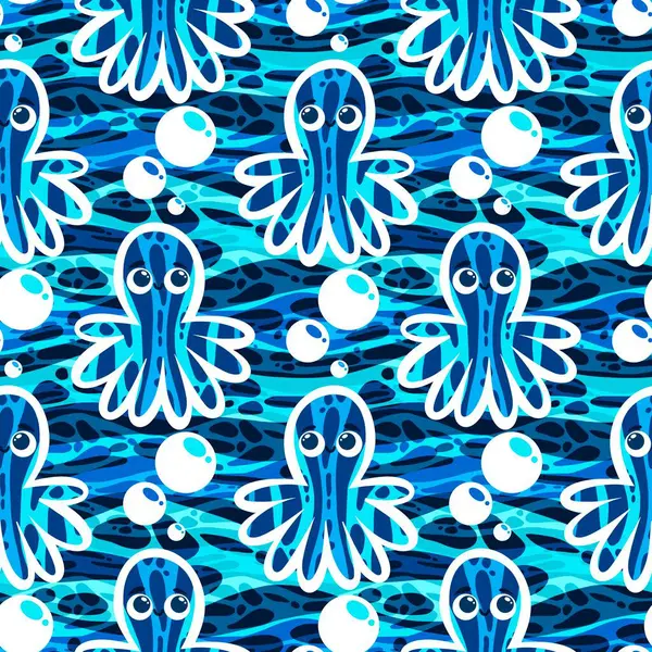 Yaz okyanusu hayvanları çocuk için kusursuz şirin ahtapot deseni kumaşlar ve moda tekstil ürünleri ve parti aksesuarları için kıyafet baskısı ve ambalaj kağıdı.