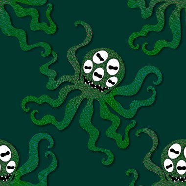 Yaz okyanusu hayvanları çocuk için kusursuz şirin ahtapot deseni kumaşlar ve moda tekstil ürünleri ve parti aksesuarları için kıyafet baskısı ve ambalaj kağıdı.