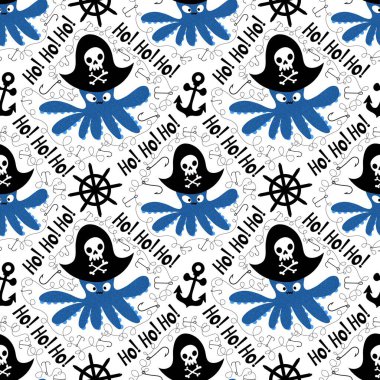 Yaz okyanusu hayvanları çocuk için kusursuz şirin ahtapot deseni kumaşlar ve moda tekstil ürünleri ve parti aksesuarları için kıyafet baskısı ve ambalaj kağıdı.