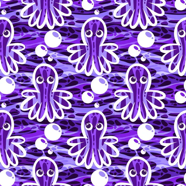 Yaz okyanusu hayvanları çocuk için kusursuz şirin ahtapot deseni kumaşlar ve moda tekstil ürünleri ve parti aksesuarları için kıyafet baskısı ve ambalaj kağıdı.