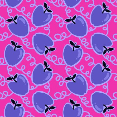 Yaz meyvesiz elma desenli ambalaj kâğıdı, kumaş ve çocuk giysileri baskısı ve bahar moda tekstil ürünleri ve bahçe partisi aksesuarları. Yüksek kalite fotoğraf