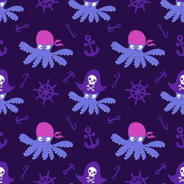 Yaz okyanusu hayvanları çocuk için kusursuz şirin ahtapot deseni kumaşlar ve moda tekstil ürünleri ve parti aksesuarları için kıyafet baskısı ve ambalaj kağıdı.