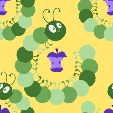 Kumaşlar, tekstil, ambalaj, hediyeler, kartlar, çarşaflar ve ambalaj kağıtları için kusursuz tırtıl deseni. Yüksek kalite fotoğraf