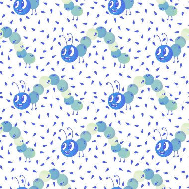 Kumaşlar, tekstil, ambalaj, hediyeler, kartlar, çarşaflar ve ambalaj kağıtları için kusursuz tırtıl deseni. Yüksek kalite fotoğraf