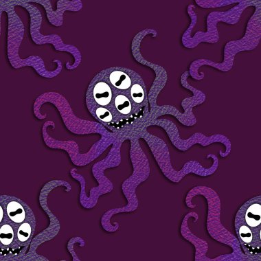 Yaz okyanusu hayvanları çocuk için kusursuz şirin ahtapot deseni kumaşlar ve moda tekstil ürünleri ve parti aksesuarları için kıyafet baskısı ve ambalaj kağıdı.