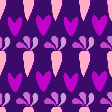 Kağıt, kumaş, çarşaf ve çocuk giysisi baskısı ve mutfak tekstili için yaz sebzesiz havuç deseni. Yüksek kalite fotoğraf