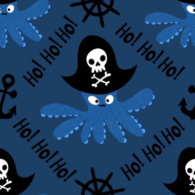 Yaz okyanusu hayvanları çocuk için kusursuz şirin ahtapot deseni kumaşlar ve moda tekstil ürünleri ve parti aksesuarları için kıyafet baskısı ve ambalaj kağıdı.