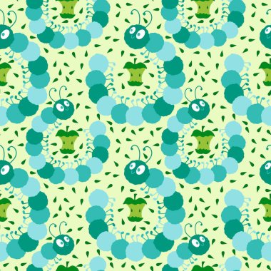 Kumaşlar, tekstil, ambalaj, hediyeler, kartlar, çarşaflar ve ambalaj kağıtları için kusursuz tırtıl deseni. Yüksek kalite fotoğraf