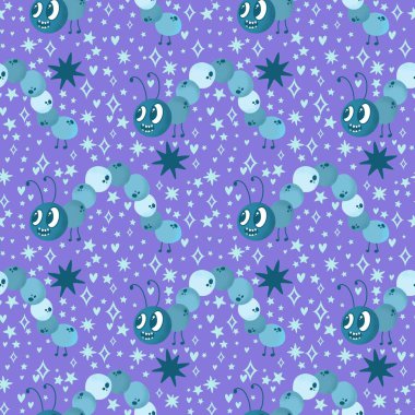 Kumaşlar, tekstil, ambalaj, hediyeler, kartlar, çarşaflar ve ambalaj kağıtları için kusursuz tırtıl deseni. Yüksek kalite fotoğraf