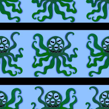 Yaz okyanusu hayvanları çocuk için kusursuz şirin ahtapot deseni kumaşlar ve moda tekstil ürünleri ve parti aksesuarları için kıyafet baskısı ve ambalaj kağıdı.