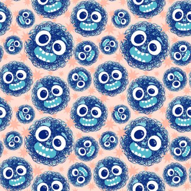 Çizgi filmlerdeki hayvanlar çocuk için kusursuz canavar desenleri giysi baskısı, kumaş, kumaş ve yaz partisi aksesuarları ve moda tekstili.