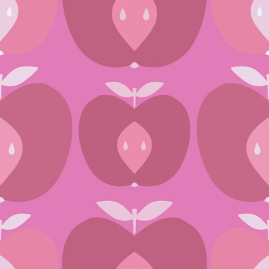 Yaz meyvesiz elma desenli ambalaj kâğıdı, kumaş ve çocuk giysileri baskısı ve bahar moda tekstil ürünleri ve bahçe partisi aksesuarları. Yüksek kalite fotoğraf