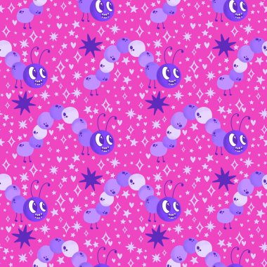 Kumaşlar, tekstil, ambalaj, hediyeler, kartlar, çarşaflar ve ambalaj kağıtları için kusursuz tırtıl deseni. Yüksek kalite fotoğraf