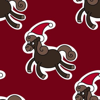 2026 yılının yılbaşı hayvanlarının paketleri ve parti aksesuarları ve çocuk kıyafetleri ve moda tekstili için kusursuz Noel atları modelleri.