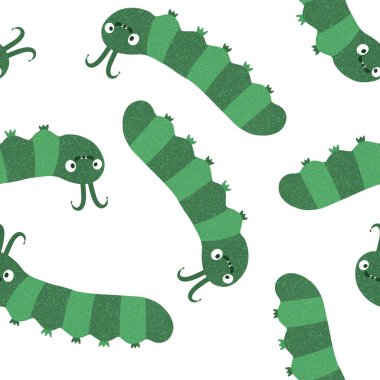 Kumaşlar, tekstil, ambalaj, hediyeler, kartlar, çarşaflar ve ambalaj kağıtları için kusursuz tırtıl deseni. Yüksek kalite fotoğraf