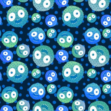 Çizgi filmlerdeki hayvanlar çocuk için kusursuz canavar desenleri giysi baskısı, kumaş, kumaş ve yaz partisi aksesuarları ve moda tekstili.