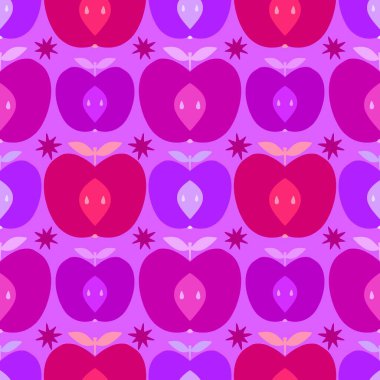 Yaz meyvesiz elma desenli ambalaj kâğıdı, kumaş ve çocuk giysileri baskısı ve bahar moda tekstil ürünleri ve bahçe partisi aksesuarları. Yüksek kalite fotoğraf