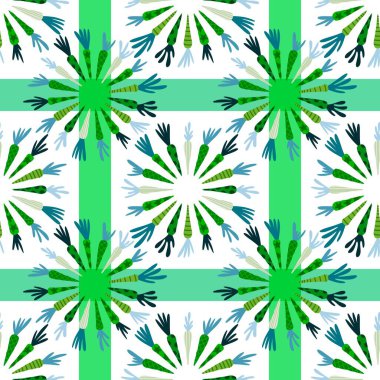 Kağıt, kumaş, çarşaf ve çocuk giysisi baskısı ve mutfak tekstili için yaz sebzesiz havuç deseni. Yüksek kalite fotoğraf