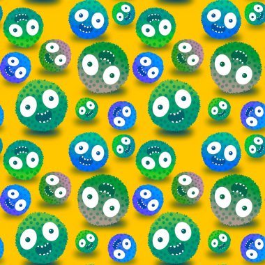 Çizgi filmlerdeki hayvanlar çocuk için kusursuz canavar desenleri giysi baskısı, kumaş, kumaş ve yaz partisi aksesuarları ve moda tekstili.