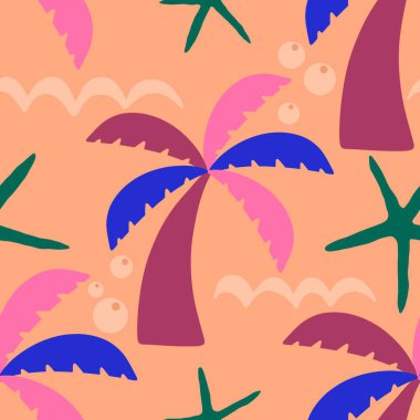 Yaz okyanus hayvanları çocuk için kusursuz şirin deniz yıldızı desenleri kumaşlar ve moda tekstil ürünleri ve parti aksesuarları için kıyafet baskıları ve ambalaj kağıtları