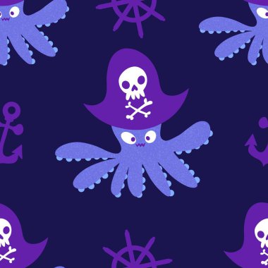 Yaz okyanusu hayvanları çocuk için kusursuz şirin ahtapot deseni kumaşlar ve moda tekstil ürünleri ve parti aksesuarları için kıyafet baskısı ve ambalaj kağıdı.
