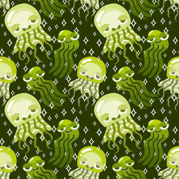 Yaz okyanusu hayvanları kağıt, kumaş, çarşaf ve çocuk kıyafetleri ve parti aksesuarları için kusursuz ahtapot desenleri. Yüksek kaliteli illüstrasyon