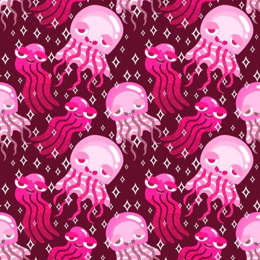 Yaz okyanusu hayvanları kağıt, kumaş, çarşaf ve çocuk kıyafetleri ve parti aksesuarları için kusursuz ahtapot desenleri. Yüksek kaliteli illüstrasyon