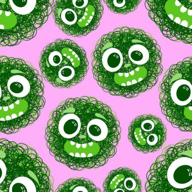 Çizgi filmlerdeki hayvanlar çocuk için kusursuz canavar desenleri giysi baskısı, kumaş, kumaş ve yaz partisi aksesuarları ve moda tekstili.