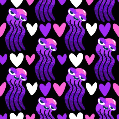 Yaz okyanusu hayvanları kağıt, kumaş, çarşaf ve çocuk kıyafetleri ve parti aksesuarları için kusursuz ahtapot desenleri. Yüksek kaliteli illüstrasyon