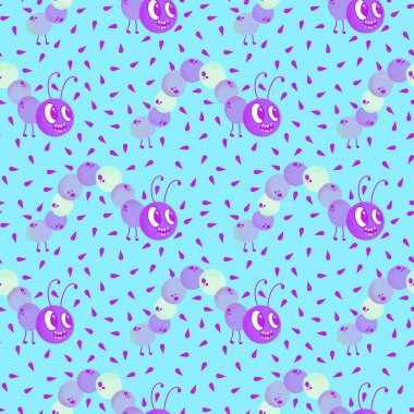 Kumaşlar, tekstil, ambalaj, hediyeler, kartlar, çarşaflar ve ambalaj kağıtları için kusursuz tırtıl deseni. Yüksek kalite fotoğraf